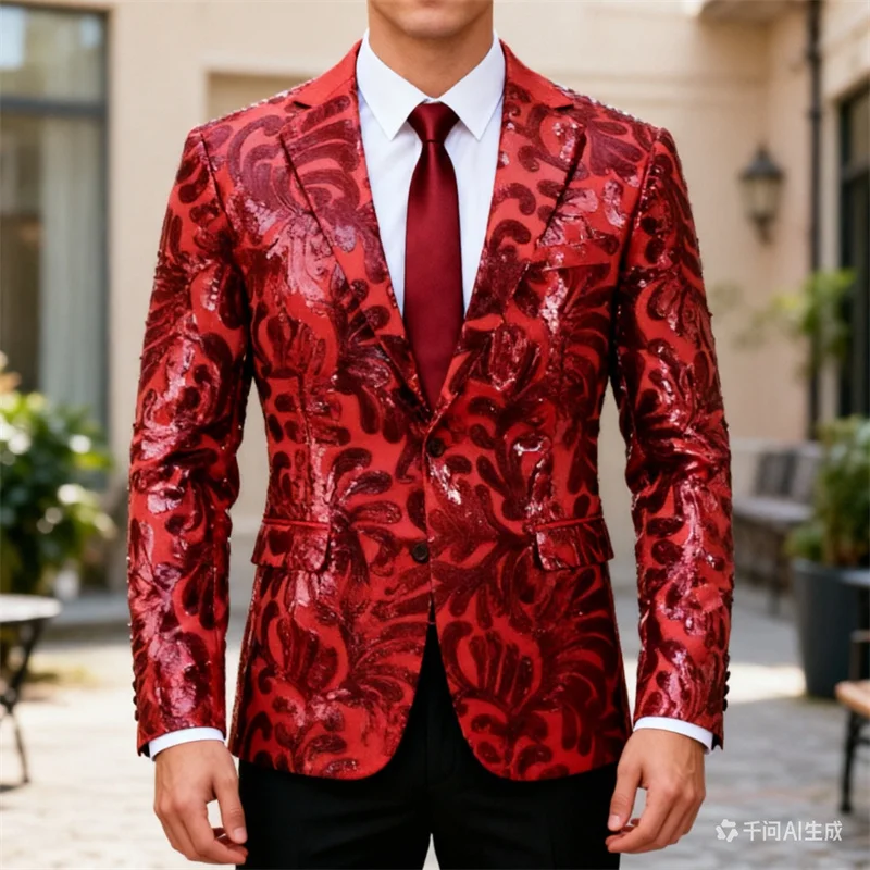Мужские люксовые костюмы с пайетками 2026: Новинка для свадеб, танцев, вечеринок, баров и караоке – пиджак и однотонные брюки
Мужские люксовые костюмы с пайетками 2026: Новинка для свадеб, танцев, вечеринок, баров и караоке – пиджак и однотонные брюки