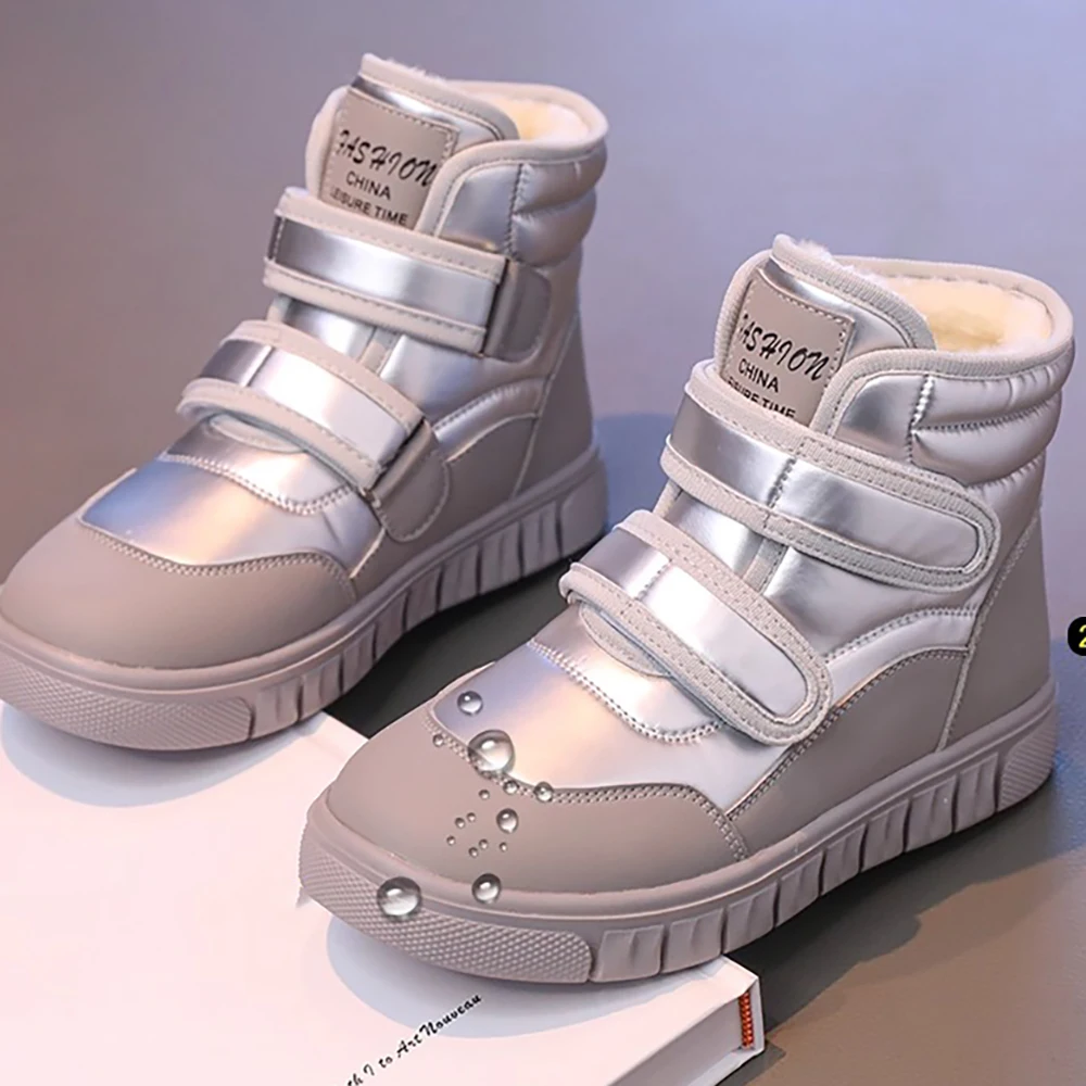 Winter Snow Boots For Children PU Leather Waterproof Teenager Kid's Plush Boots Trend Fashion Winter Shoes For Boys Girls Warm
Winter Snow Boots For Children PU Leather Waterproof Teenager Kid's Plush Boots Trend Fashion Winter Shoes For Boys Girls Warm