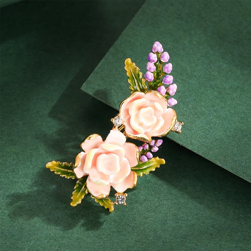 New French Romantic Garden Three-dimensional Fashion Enamel Pink Rose Flowers Lavender Green Leaf Brooch Accessories for Women
New French Romantic Garden Three-dimensional Fashion Enamel Pink Rose Flowers Lavender Green Leaf Brooch Accessories for Women