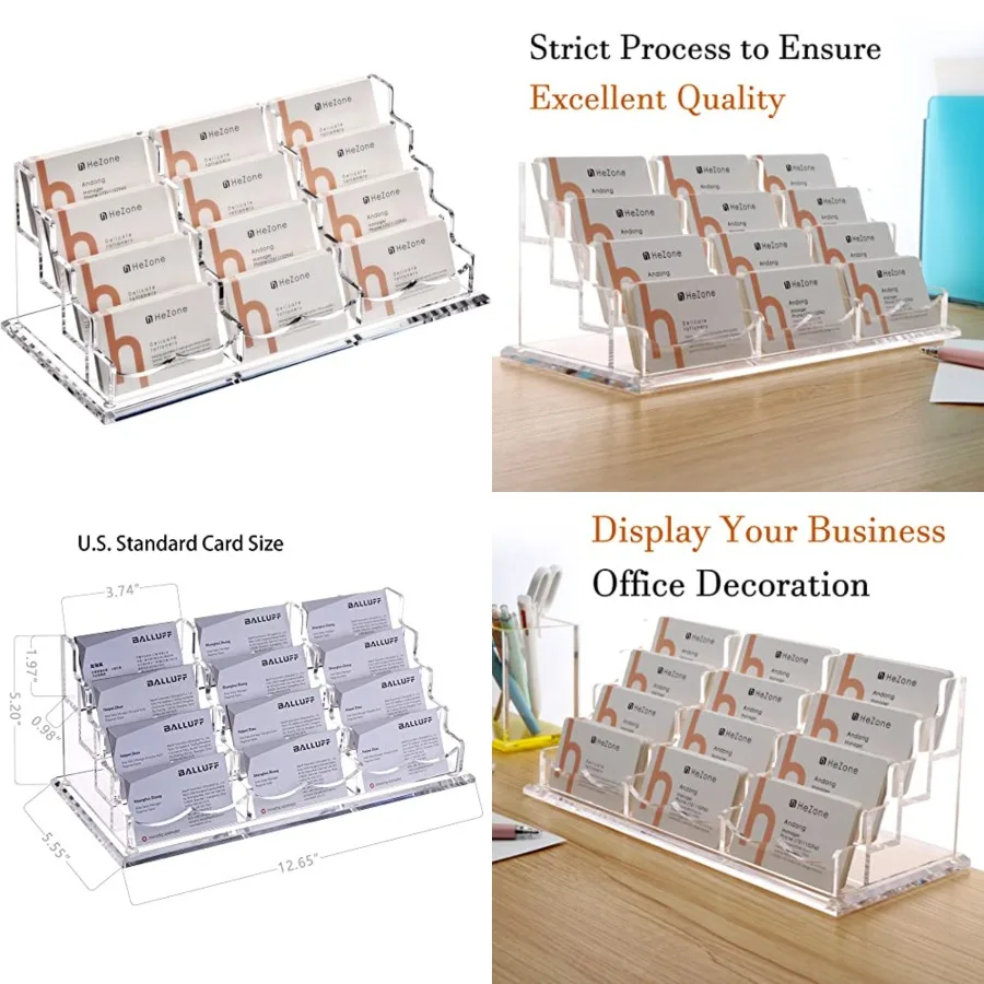 Business Card Holder Display for Desk, 12 Slot 4 Tier Multiple-Clear Acrylic Business Card Stand Set, Holds Approximately 600 C
Business Card Holder Display for Desk, 12 Slot 4 Tier Multiple-Clear Acrylic Business Card Stand Set, Holds Approximately 600 C