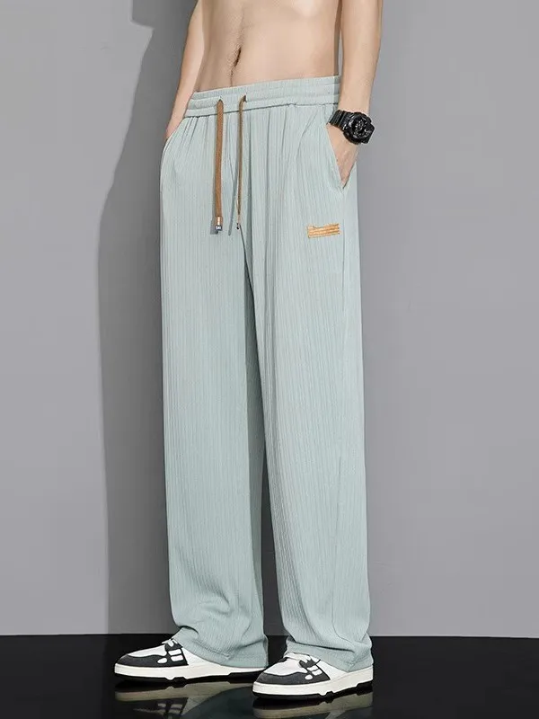 Ice Silk Men's Straight Leg Pants Summer 2025 Loose Casual Long Trousers Wide Leg Design Sensation Trendy Brand Loose Fit
Ice Silk Men's Straight Leg Pants Summer 2025 Loose Casual Long Trousers Wide Leg Design Sensation Trendy Brand Loose Fit