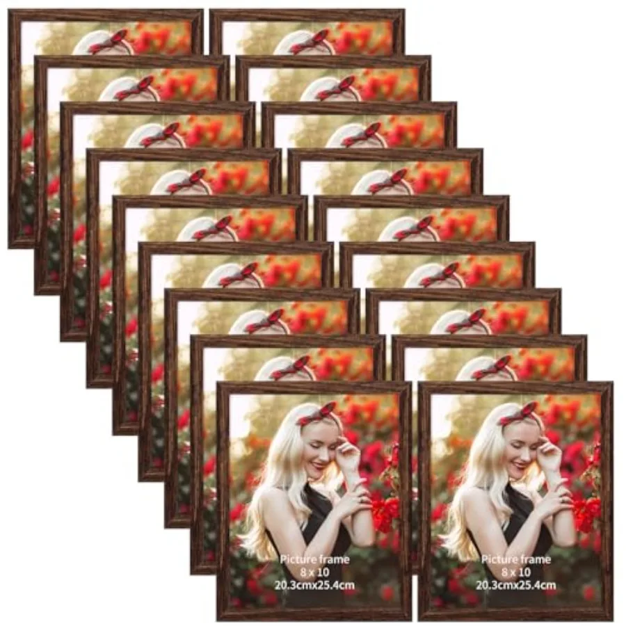 Wooden Picture Frame Set of 18, Bulk Rustic Photo Frames Fits 8 by 10 for Wall or Tabletop Display
Wooden Picture Frame Set of 18, Bulk Rustic Photo Frames Fits 8 by 10 for Wall or Tabletop Display