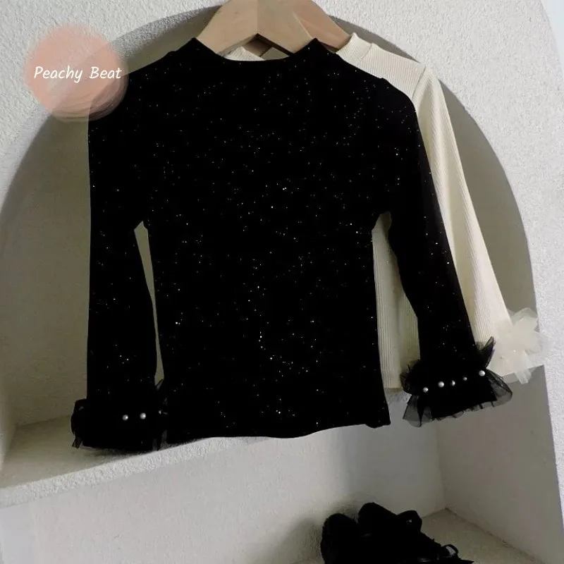 Fashion Baby Girl Princess Cotton Bottoming Shirt Pearl Mesh Long Sleeve Toddler Child Shinning Pullover Baby Clothes 18M-12Y
Fashion Baby Girl Princess Cotton Bottoming Shirt Pearl Mesh Long Sleeve Toddler Child Shinning Pullover Baby Clothes 18M-12Y