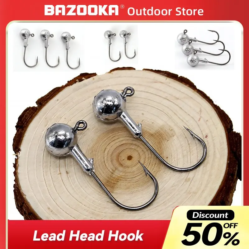 Bazooka-Big Head Jigs Hook 1g-28g Round Ball Jig Head Hook Weedless Far Throw Long Shank Jig Head For Soft Worm Fishing
Bazooka-Big Head Jigs Hook 1g-28g Round Ball Jig Head Hook Weedless Far Throw Long Shank Jig Head For Soft Worm Fishing