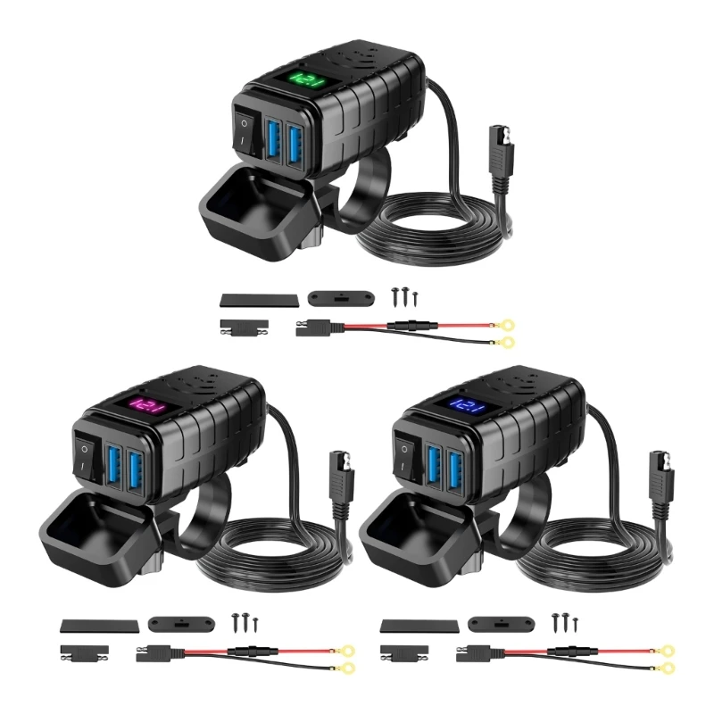 96GB QC3.0 Motorcycle Chargers Monitor Switches ABS Housing Double USB Charging Port Socket Motorbike Accessories
96GB QC3.0 Motorcycle Chargers Monitor Switches ABS Housing Double USB Charging Port Socket Motorbike Accessories