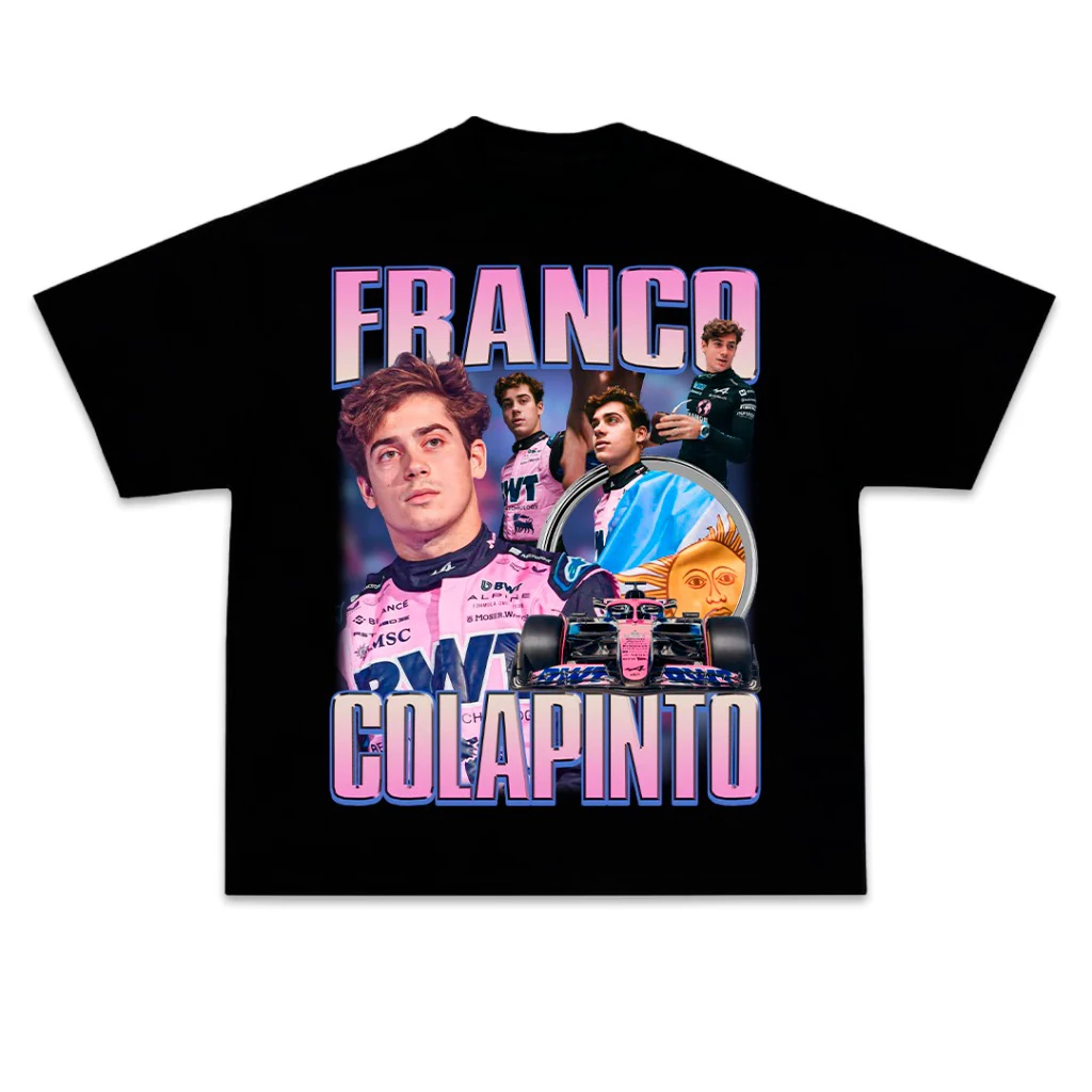 Franco Colapinto T-Shirt Men Casual Cotton Oversized Y2k T-SHIRTS Men Short Sleeve Street Hip Hop Male Female Summer Clothes Top
Franco Colapinto T-Shirt Men Casual Cotton Oversized Y2k T-SHIRTS Men Short Sleeve Street Hip Hop Male Female Summer Clothes Top