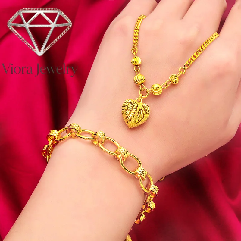 Viora Jewelry 24K Gold Heart Necklace & Bracelet Set | AU999 Pure Gold, 3D heart design, shiny finish, romantic for daily wear
Viora Jewelry 24K Gold Heart Necklace & Bracelet Set | AU999 Pure Gold, 3D heart design, shiny finish, romantic for daily wear