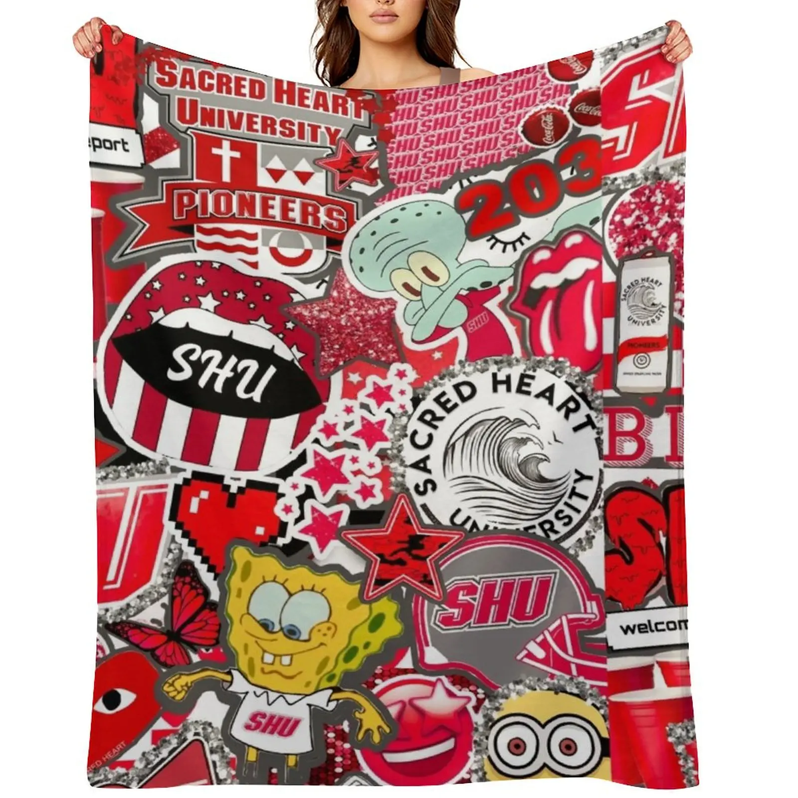 Sacred Heart University Collage Throw Blanket funny gift wednesday Cute Plaid Blankets
Sacred Heart University Collage Throw Blanket funny gift wednesday Cute Plaid Blankets