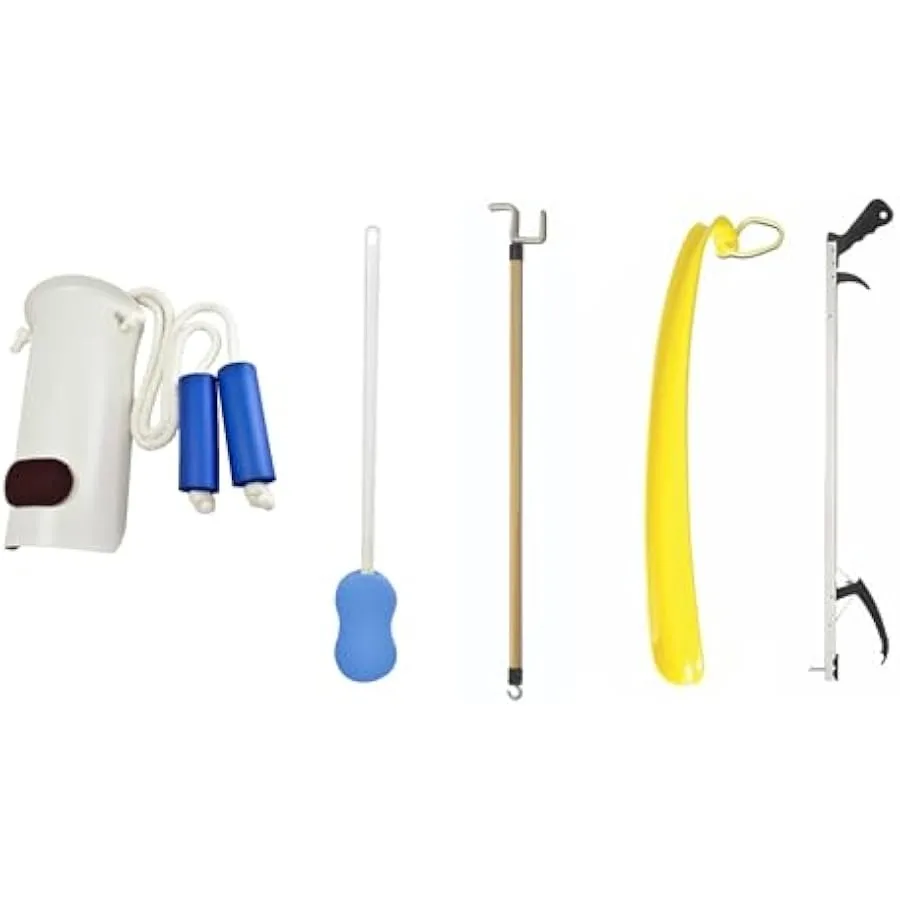 Essential Medical Supply Hip and Knee Surgery Recovery Kit - Includes Sock Aid Shoehorn Long Handles Sponge Dressing Stick and
Essential Medical Supply Hip and Knee Surgery Recovery Kit - Includes Sock Aid Shoehorn Long Handles Sponge Dressing Stick and