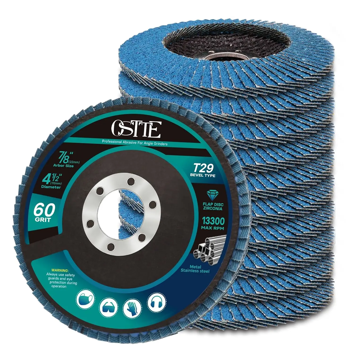 4-1/2" Flap Discs for Angle Grinder, 60 Grit Zirconia, 4.5" x 7/8" Sanding Disc for Metal & Stainless Steel - 10 Pack
4-1/2" Flap Discs for Angle Grinder, 60 Grit Zirconia, 4.5" x 7/8" Sanding Disc for Metal & Stainless Steel - 10 Pack