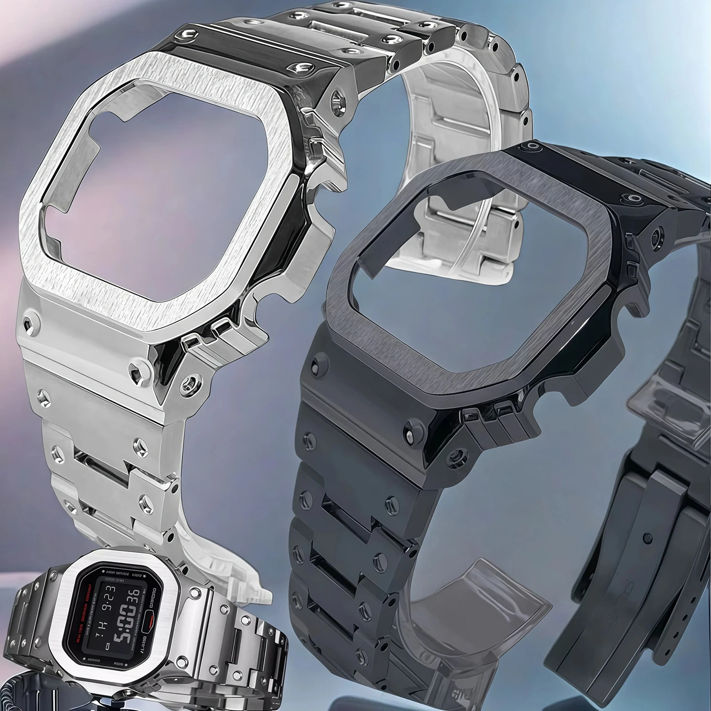 For Casio DW5600 5610 GM-5600 Modification Kit Metal Case Strap GWM 5610 Stainless Steel Solid metal Bracelet Refit Watch Replac
For Casio DW5600 5610 GM-5600 Modification Kit Metal Case Strap GWM 5610 Stainless Steel Solid metal Bracelet Refit Watch Replac