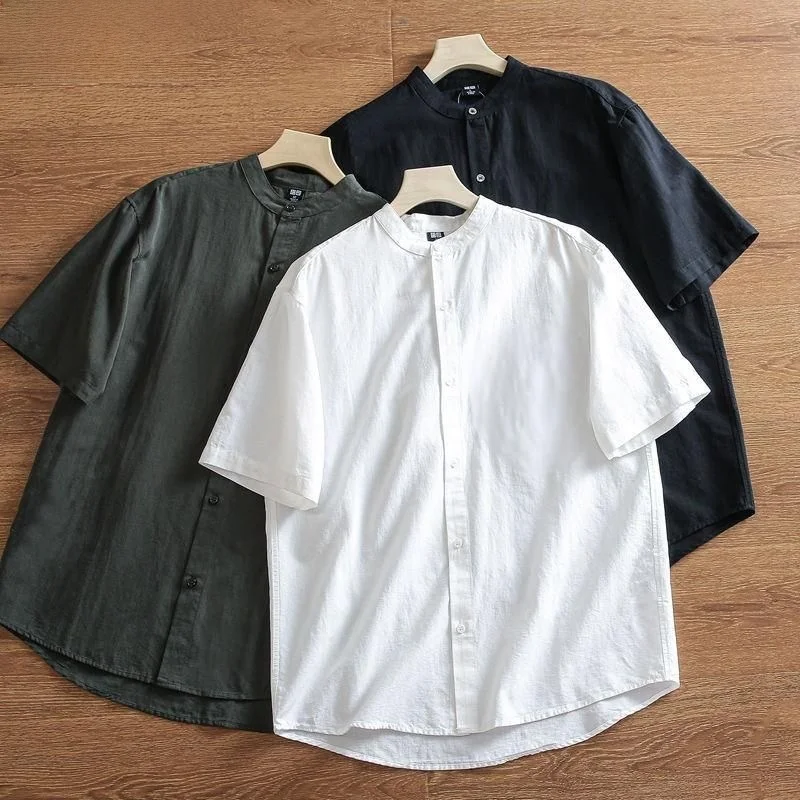 Retro Washed Cotton Linen Loose Casual Short Sleeve Shirt for Men Breathable Summer Fashion Youth Travel V-neck Open Cardigan
Retro Washed Cotton Linen Loose Casual Short Sleeve Shirt for Men Breathable Summer Fashion Youth Travel V-neck Open Cardigan