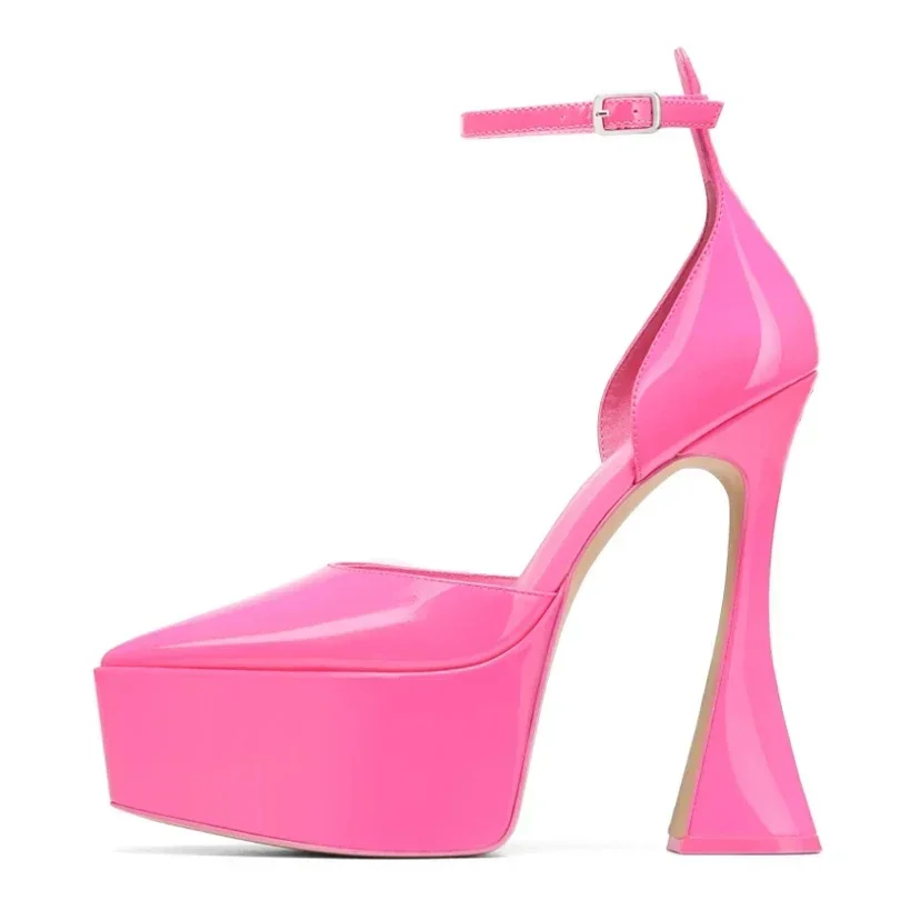 Pointed Toe Shallow Platform Women Sandals Sexy Shiny Patent Leather Ankle Strap High Heels 2026 High Quality Black/pink Pumps
Pointed Toe Shallow Platform Women Sandals Sexy Shiny Patent Leather Ankle Strap High Heels 2026 High Quality Black/pink Pumps