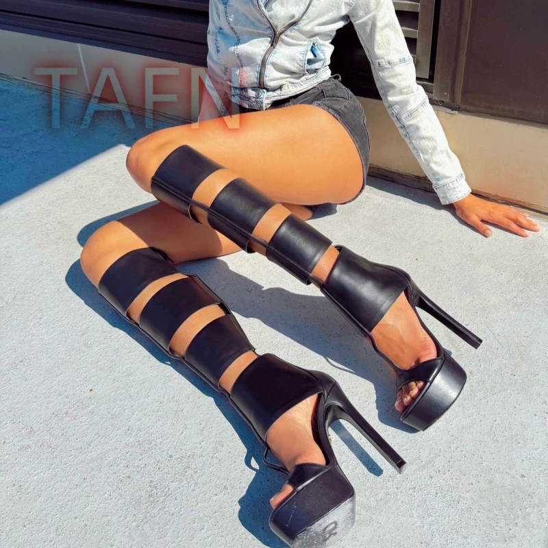 Women Caged Platform Sandals Thin High Heels Back Zipper Knee High Summer Shoes Sexy Open Toe Cut-outs Sandals Stiletto Shoes
Women Caged Platform Sandals Thin High Heels Back Zipper Knee High Summer Shoes Sexy Open Toe Cut-outs Sandals Stiletto Shoes