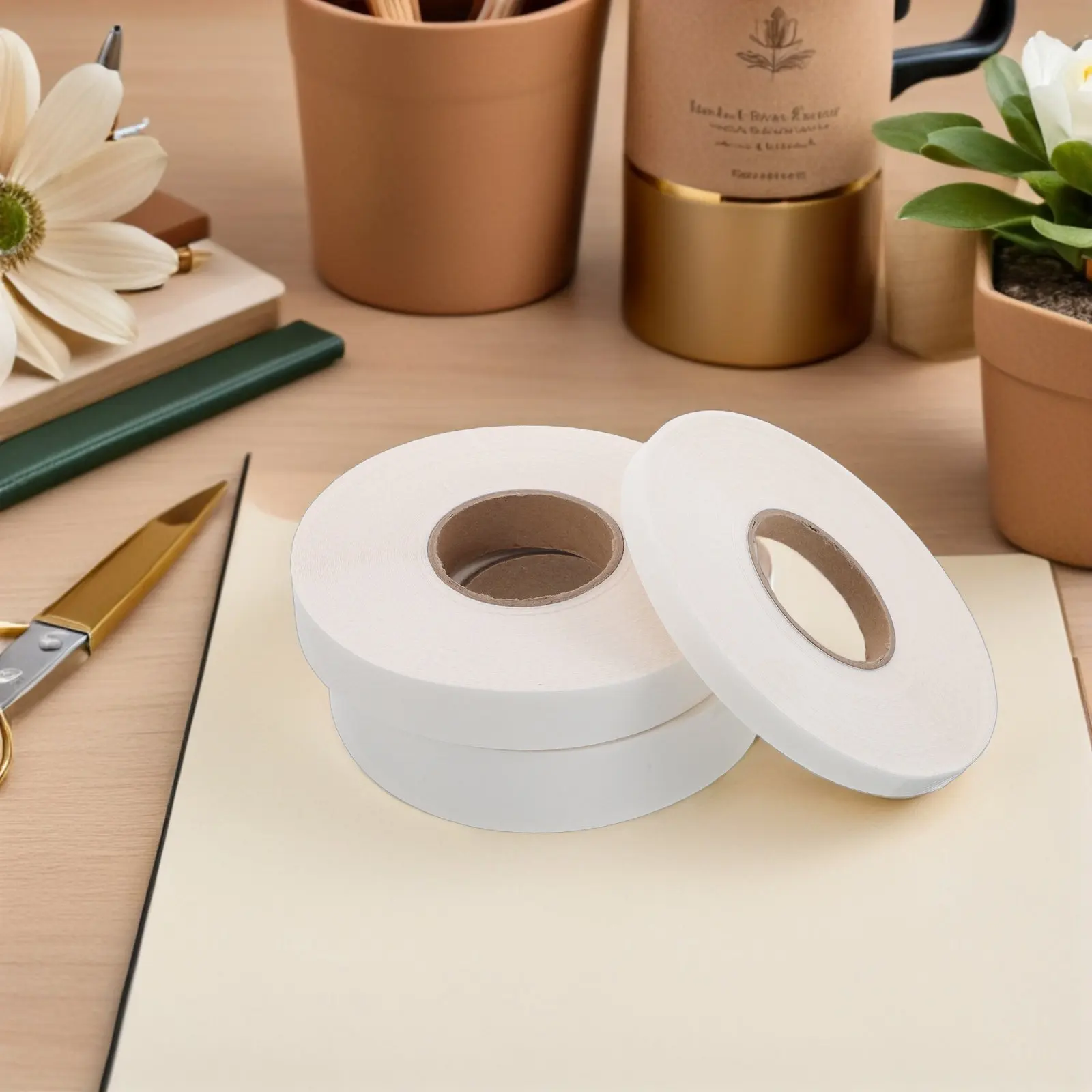 3 Rolls Lightweight Double-Sided Fusible Bonding Web 50M Press-on Heat Melt Adhesive Tape for DIY Garment Repair Craft Making
3 Rolls Lightweight Double-Sided Fusible Bonding Web 50M Press-on Heat Melt Adhesive Tape for DIY Garment Repair Craft Making