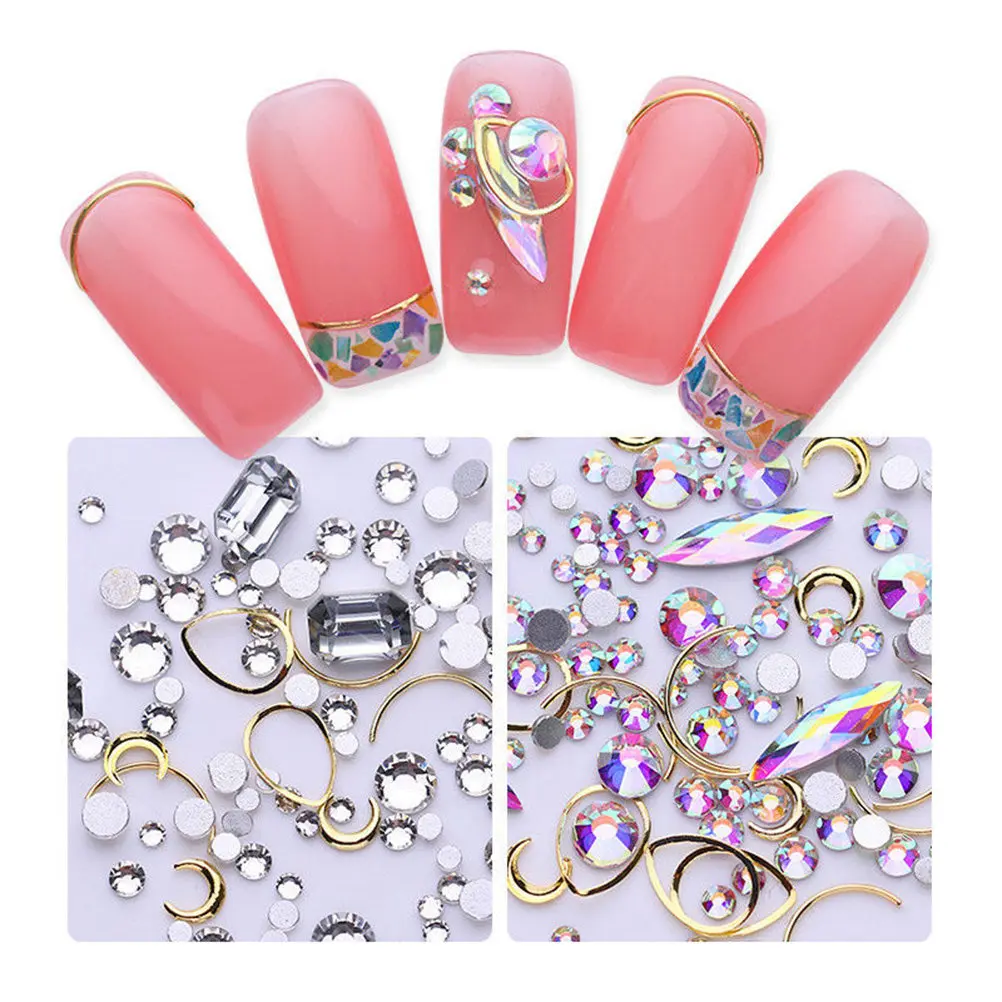 4 Boxes Gold Nail Studs Rhinestones Nail Art Metal Rivets Hollow Moon Heart 3D DIY Decoration Sparkle Gems Charms
4 Boxes Gold Nail Studs Rhinestones Nail Art Metal Rivets Hollow Moon Heart 3D DIY Decoration Sparkle Gems Charms