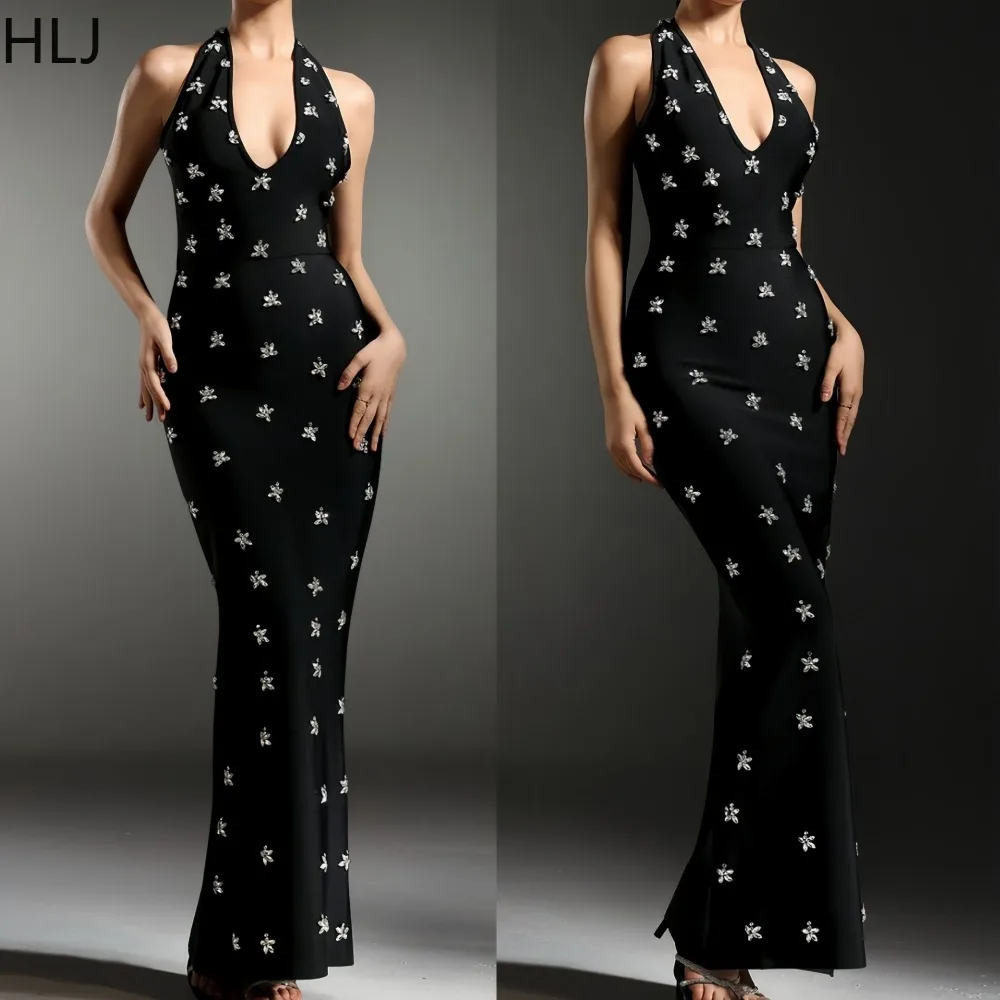 HLJ Sexy Rhinestone Patchwork Bodycon Dresses Women Halter Deep V-neck Backless Dress Female Party Clubwear Vestidos 2025 New
HLJ Sexy Rhinestone Patchwork Bodycon Dresses Women Halter Deep V-neck Backless Dress Female Party Clubwear Vestidos 2025 New