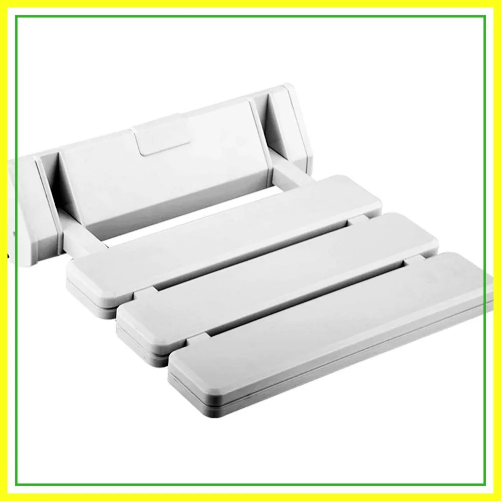 Folding Shower Seat, Drop-Leaf Wall Stool for Bathroom, White
Folding Shower Seat, Drop-Leaf Wall Stool for Bathroom, White