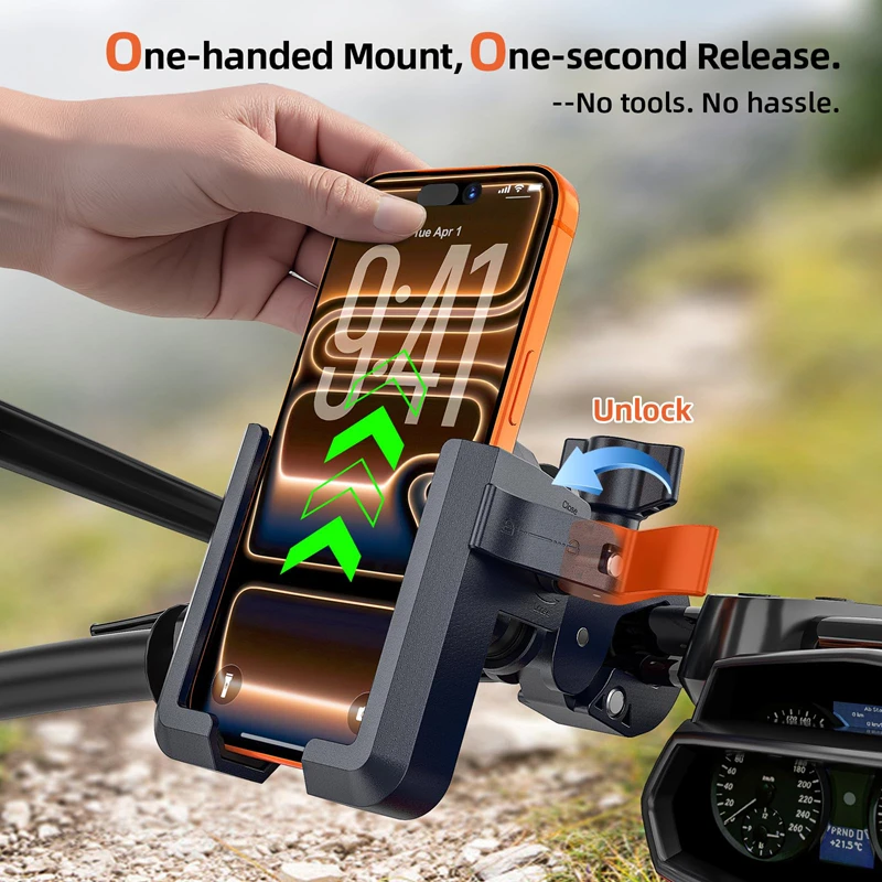 New Anti-Vibration Bicycle Phone Holder 360 Rotating Shock Absorber Quick Release Phone Mount For Electric Bike Motorcycle
New Anti-Vibration Bicycle Phone Holder 360 Rotating Shock Absorber Quick Release Phone Mount For Electric Bike Motorcycle