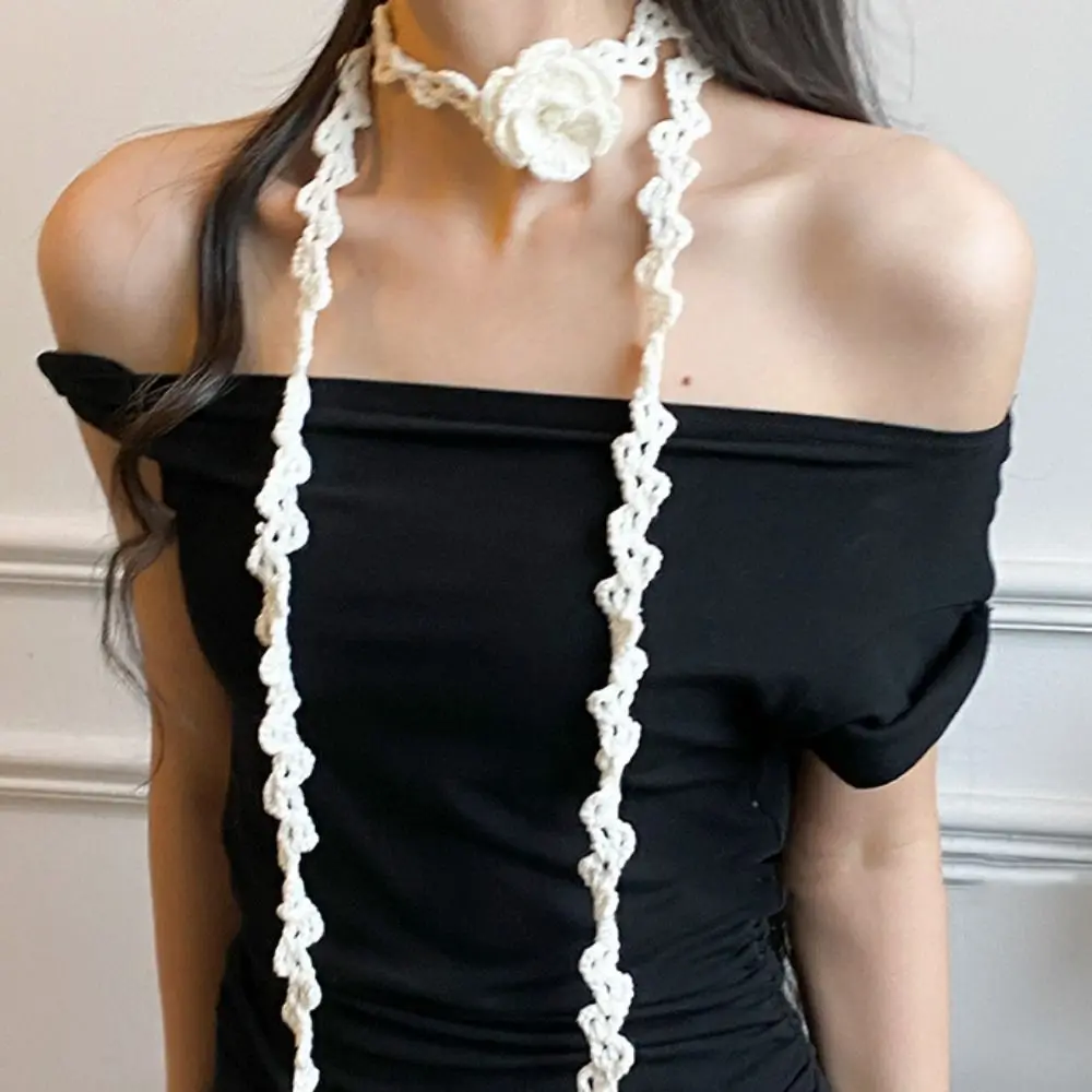 Soft Korean Style Flower Knitted Scarf Thin Crocheted Rose Flower Shawl Dressing Decoration Wool Long Narrow Scarves Ladies
Soft Korean Style Flower Knitted Scarf Thin Crocheted Rose Flower Shawl Dressing Decoration Wool Long Narrow Scarves Ladies
