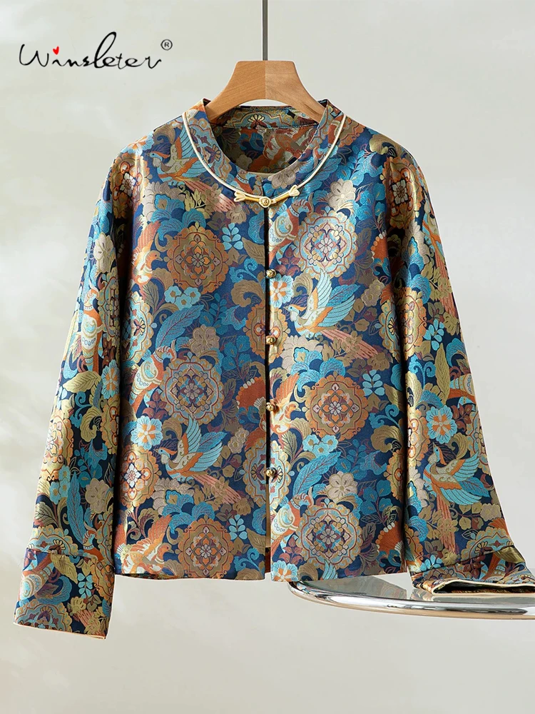 Winsleter-100%Real Silk Enamel Brocade Elegant Coat, O Neck Floral, Women Luxury Temperament Loose Coat, 2026 Spring C61530CC
Winsleter-100%Real Silk Enamel Brocade Elegant Coat, O Neck Floral, Women Luxury Temperament Loose Coat, 2026 Spring C61530CC