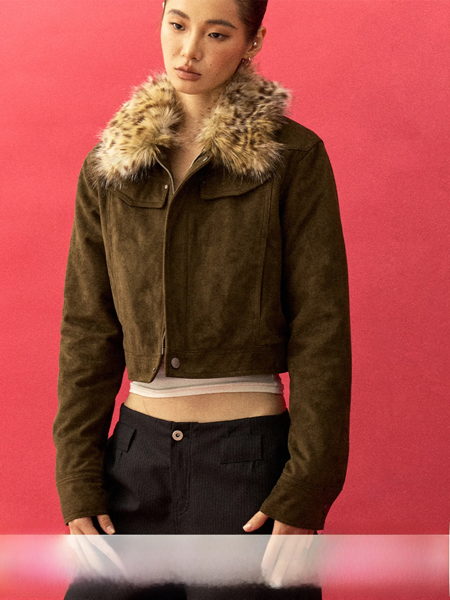 Gowriel Cus-Dyed Removable Fur Collar Olive een Suede Leopard Print Cotton Jaet Street Sle Straight Cut Long Sve
Gowriel Cus-Dyed Removable Fur Collar Olive een Suede Leopard Print Cotton Jaet Street Sle Straight Cut Long Sve