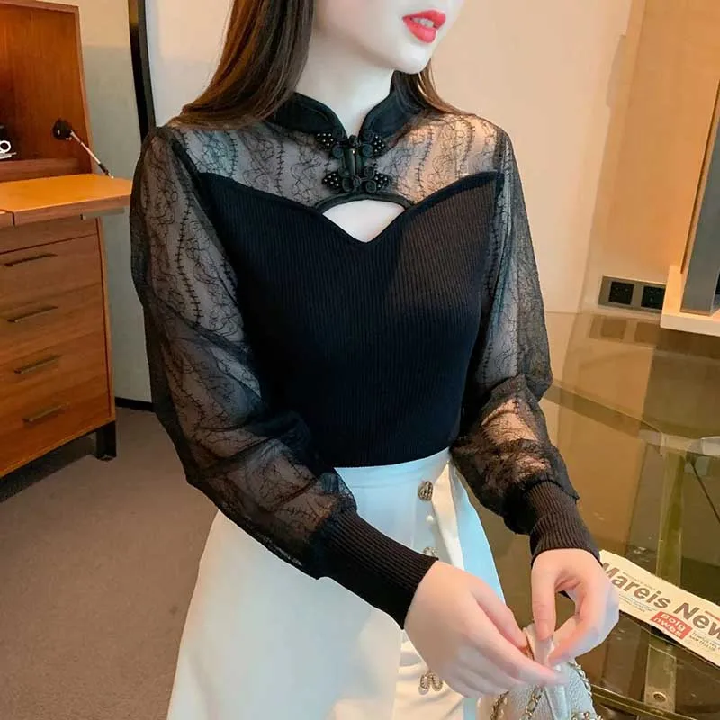 Sweet Beading Button Hollow Out Spliced Gauze Blouses Female Clothing 2024 Spring New Loose All-match Tops Korean Shirts
Sweet Beading Button Hollow Out Spliced Gauze Blouses Female Clothing 2024 Spring New Loose All-match Tops Korean Shirts
