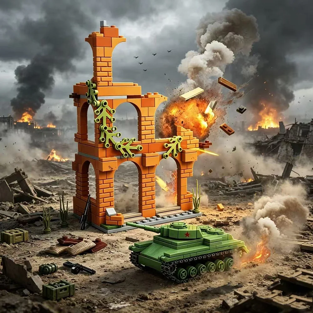 435 PcsWorld WarStalingrad Street Fighting Scene Building Block Set with Soviet Tank, Holiday Toy Gift for Kids
435 PcsWorld WarStalingrad Street Fighting Scene Building Block Set with Soviet Tank, Holiday Toy Gift for Kids