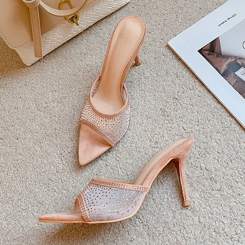 Eilyken New Sexy Thin High Heels Pointed Toe Women Slippers Summer Fashion Strippers crystal Breathable Mesh Slides Shoes
Eilyken New Sexy Thin High Heels Pointed Toe Women Slippers Summer Fashion Strippers crystal Breathable Mesh Slides Shoes