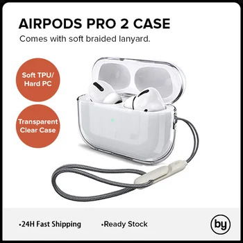 에어팟 Pro2 4 3 2 1 Pro용 투명 케이스, 투명 소프트 TPU 무선 헤드폰 보호 커버, 에어팟 Pro 2 이어버드 쉘