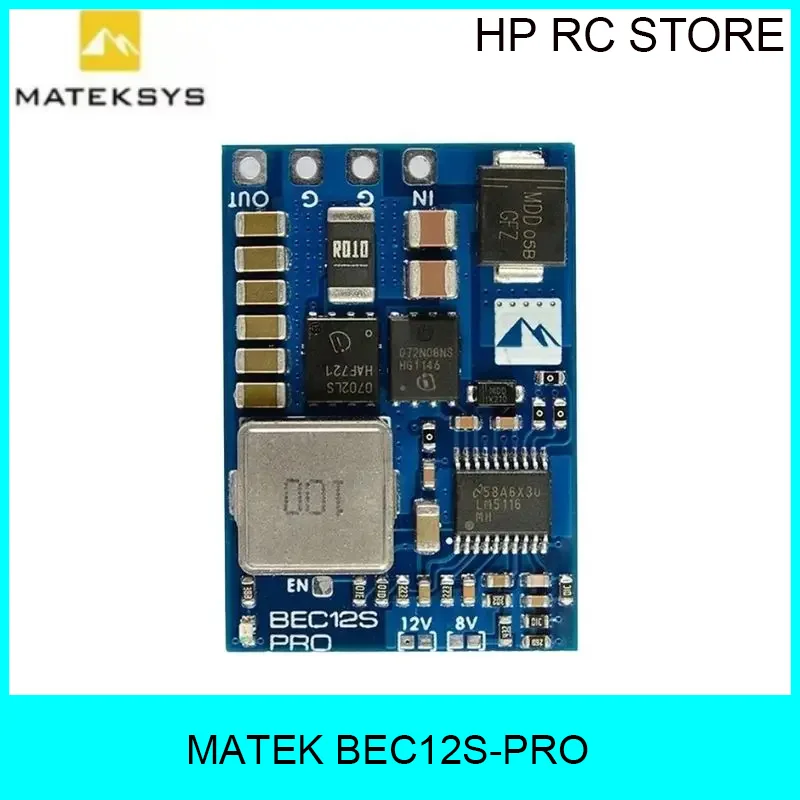 MATEK BEC12S-PRO 9-55V TO 5V/8V/12V-5A Voltage Regulator BEC Power Module Overcurrent Protection Self-recovery for RC FPV Drone
MATEK BEC12S-PRO 9-55V TO 5V/8V/12V-5A Voltage Regulator BEC Power Module Overcurrent Protection Self-recovery for RC FPV Drone