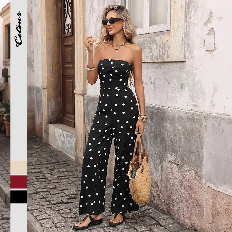 Chic 2026 Jumpsuits Streetwear Female Summer Retro Vacation Jumpsuit Polka Dot Tube Top High Waist Wide Leg Jumpsuit Y2K
Chic 2026 Jumpsuits Streetwear Female Summer Retro Vacation Jumpsuit Polka Dot Tube Top High Waist Wide Leg Jumpsuit Y2K