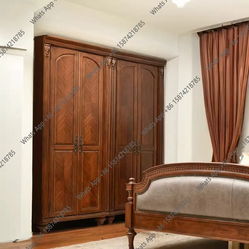 Rural American wardrobe solid wood 4 doors retro modern simple four doors large wardrobe home bedroom furniture light luxury
Rural American wardrobe solid wood 4 doors retro modern simple four doors large wardrobe home bedroom furniture light luxury
