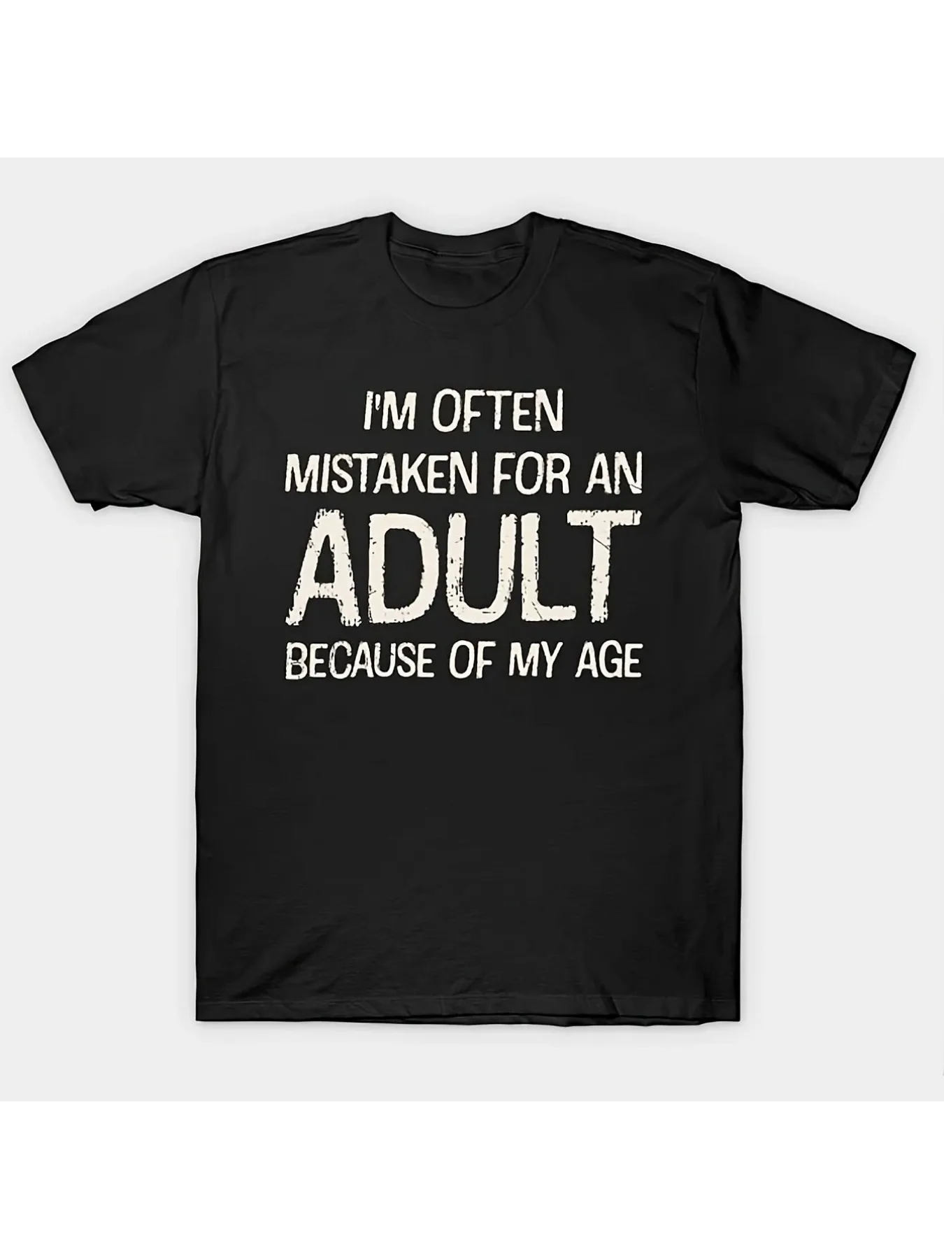 100% Cotton Mens Crew Neck Graphic T-Shirt - Funny Im Often Mistaken For An Adult Print, Slight Stretch, Machine Washable
100% Cotton Mens Crew Neck Graphic T-Shirt - Funny Im Often Mistaken For An Adult Print, Slight Stretch, Machine Washable