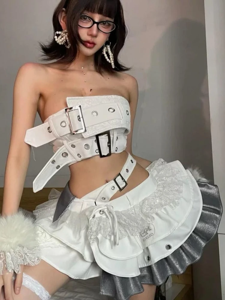 Summer Vintage Elegant Y2K Woman 2 Piece Sets Punk Gothic Strapless Crop Tops +High Waist Ruffle Skirt Female Party Outfits 2025
Summer Vintage Elegant Y2K Woman 2 Piece Sets Punk Gothic Strapless Crop Tops +High Waist Ruffle Skirt Female Party Outfits 2025