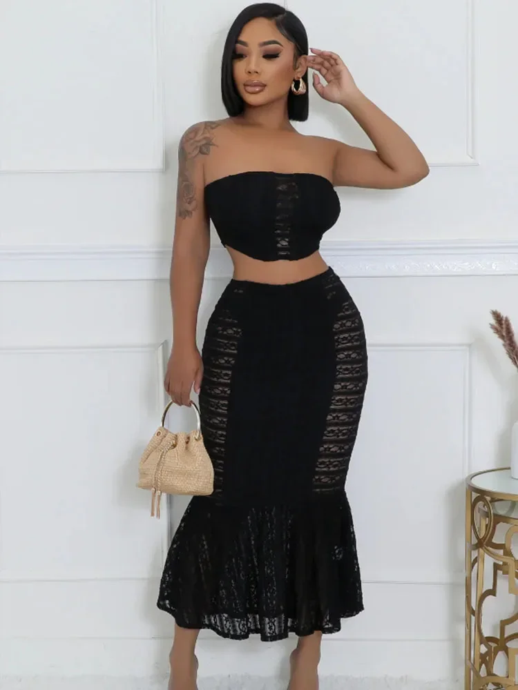 Sexy Night Club Party 2 Pieces Set for Woman Festival Birthday Outfits Strapless Crop Top and Mermaid Long Skirt Matching Sets
Sexy Night Club Party 2 Pieces Set for Woman Festival Birthday Outfits Strapless Crop Top and Mermaid Long Skirt Matching Sets