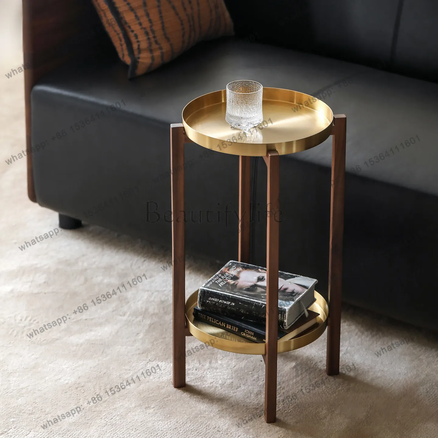 Medieval retro style/KL01 North American black walnut double-layer round tray edge flower stand
Medieval retro style/KL01 North American black walnut double-layer round tray edge flower stand