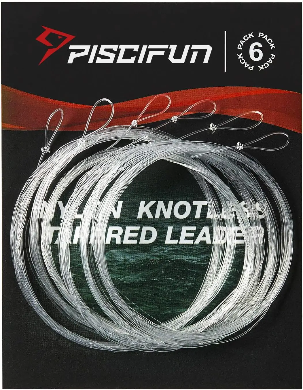 Tapered Fly Fishing Leader 6 Pack, Pre-Tied Loop, Nylon, Clear, 7.5-12FT, 0X-7X
Tapered Fly Fishing Leader 6 Pack, Pre-Tied Loop, Nylon, Clear, 7.5-12FT, 0X-7X