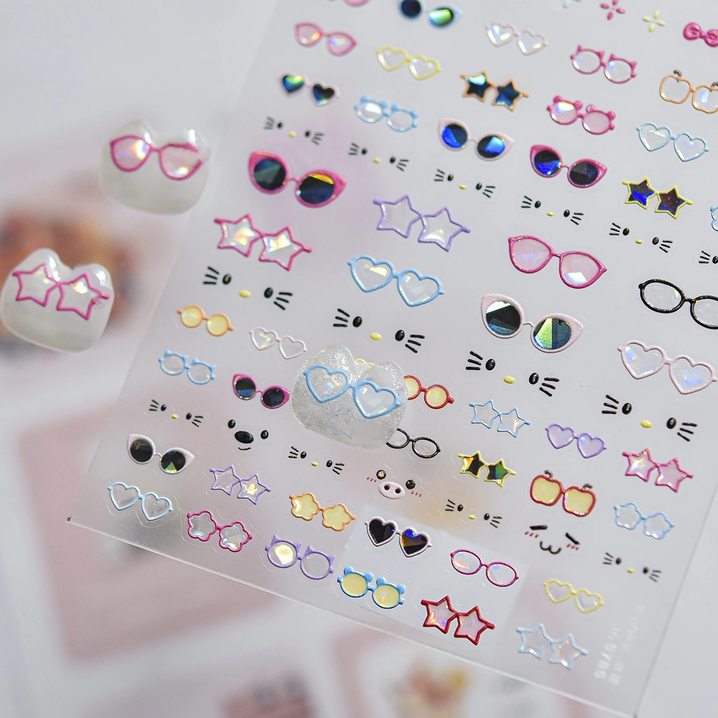 Cute Sun Glasses Impish Frame Funny Cat Expression Summer Play Shiny Lens 5D Adhesive Nail Charms Tip Art Sticker Manicure Decal
Cute Sun Glasses Impish Frame Funny Cat Expression Summer Play Shiny Lens 5D Adhesive Nail Charms Tip Art Sticker Manicure Decal
