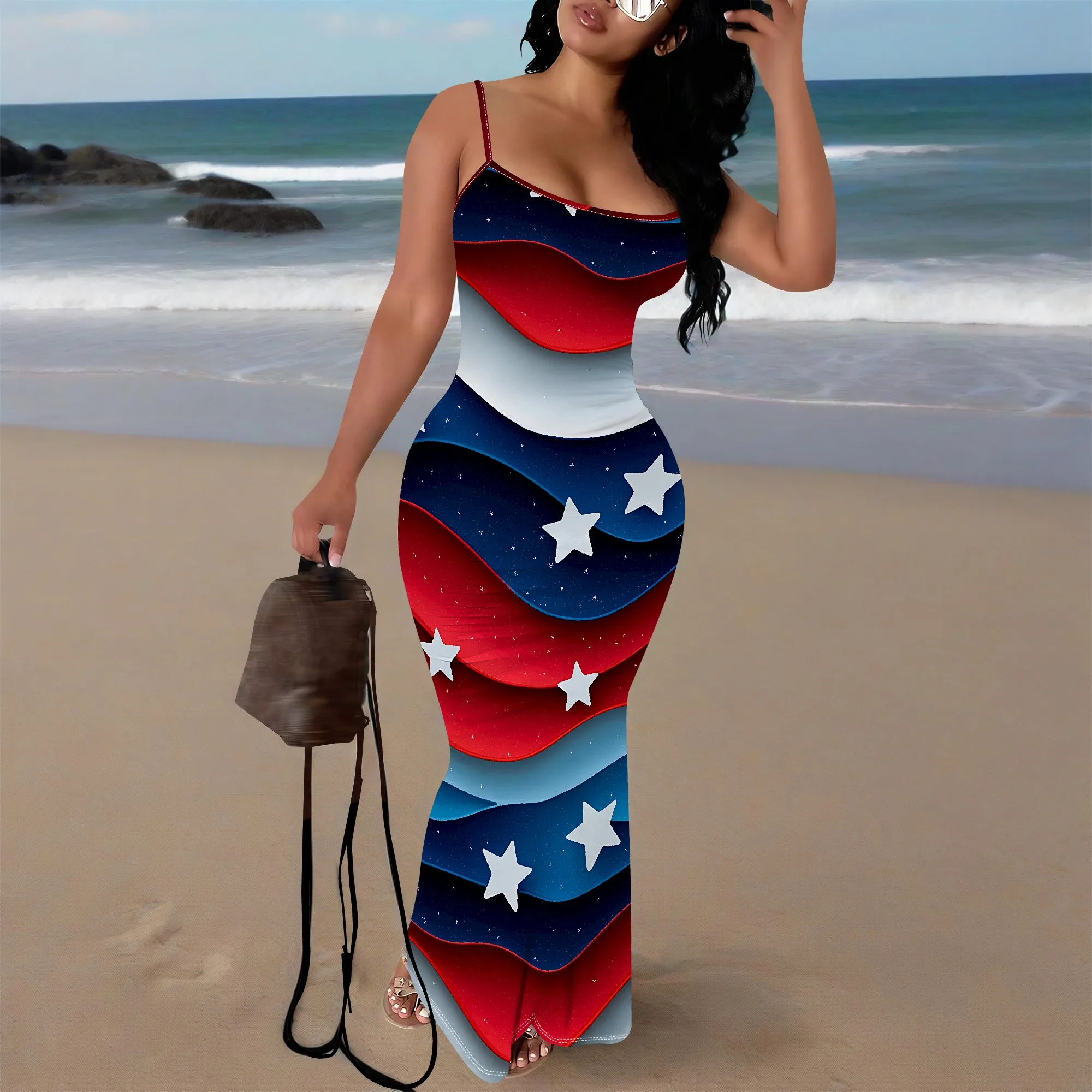 Plus Size American Flag Print Spaghetti Strap Dress for Women 4th of July Party Patriotic Holiday Gown XS-3XL
Plus Size American Flag Print Spaghetti Strap Dress for Women 4th of July Party Patriotic Holiday Gown XS-3XL
