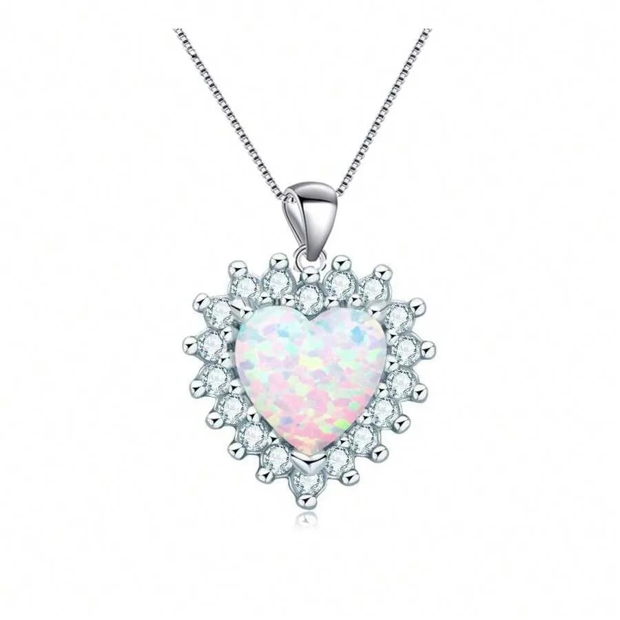 European And American Ins-Style White Opal Mother's Day Heart Pendant Necklace, Opal Necklace Jewelry, Inlaid With Opal
European And American Ins-Style White Opal Mother's Day Heart Pendant Necklace, Opal Necklace Jewelry, Inlaid With Opal
