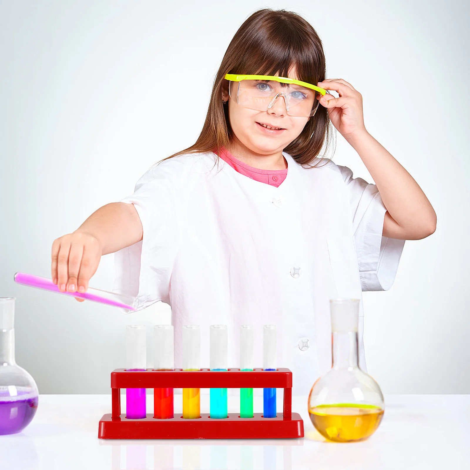 3Pcs Test Tube Holding Rack Plastic Durable 6-Hole Stand Laboratory Organizer for School Test Tube Rack Plastic Stand for Tubes 
3Pcs Test Tube Holding Rack Plastic Durable 6-Hole Stand Laboratory Organizer for School Test Tube Rack Plastic Stand for Tubes