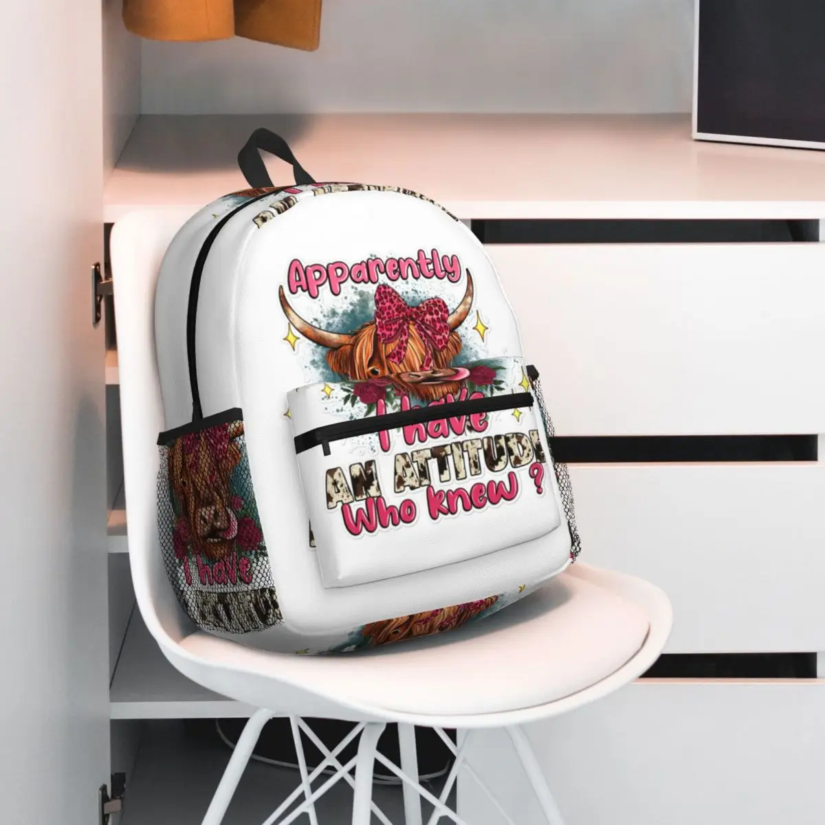 Apparently I Have An Attitude Who Knew Highland Cow Backpack Student BookBag Kids School Bag Shoulder Bags for Men Women
Apparently I Have An Attitude Who Knew Highland Cow Backpack Student BookBag Kids School Bag Shoulder Bags for Men Women