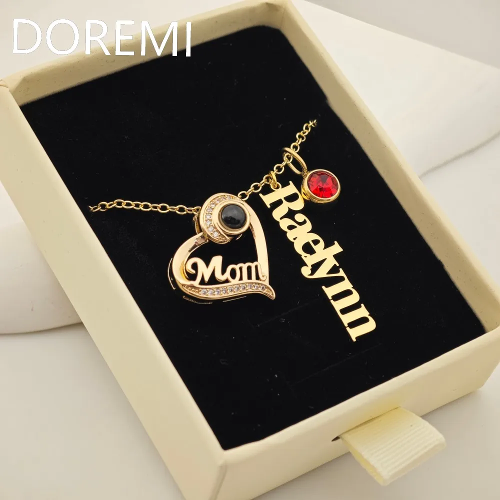 DOREMI Custom Projection Picture Projection Jewelry Mothers Day Gifts Personalized Name Birthstone Charms Necklace
DOREMI Custom Projection Picture Projection Jewelry Mothers Day Gifts Personalized Name Birthstone Charms Necklace