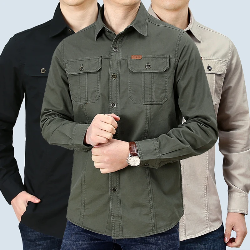Men's Casual Loose Long Sleeve Cotton Shirt Workwear Top Autumn Fashion Urban Style Pure Color Pocket Detail Water Washed
Men's Casual Loose Long Sleeve Cotton Shirt Workwear Top Autumn Fashion Urban Style Pure Color Pocket Detail Water Washed