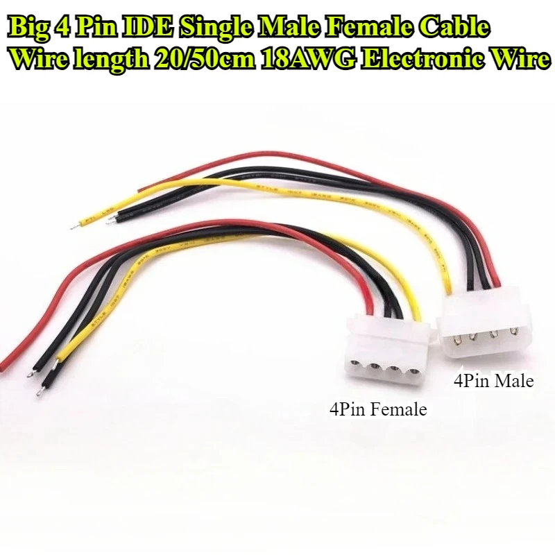 Big 4 Pin Power Cable IDE Male Female Wire 20/50cm 18AWG for Floppy Drive Adapter Computer PC Floppy Drive Connector Cord PSU
Big 4 Pin Power Cable IDE Male Female Wire 20/50cm 18AWG for Floppy Drive Adapter Computer PC Floppy Drive Connector Cord PSU