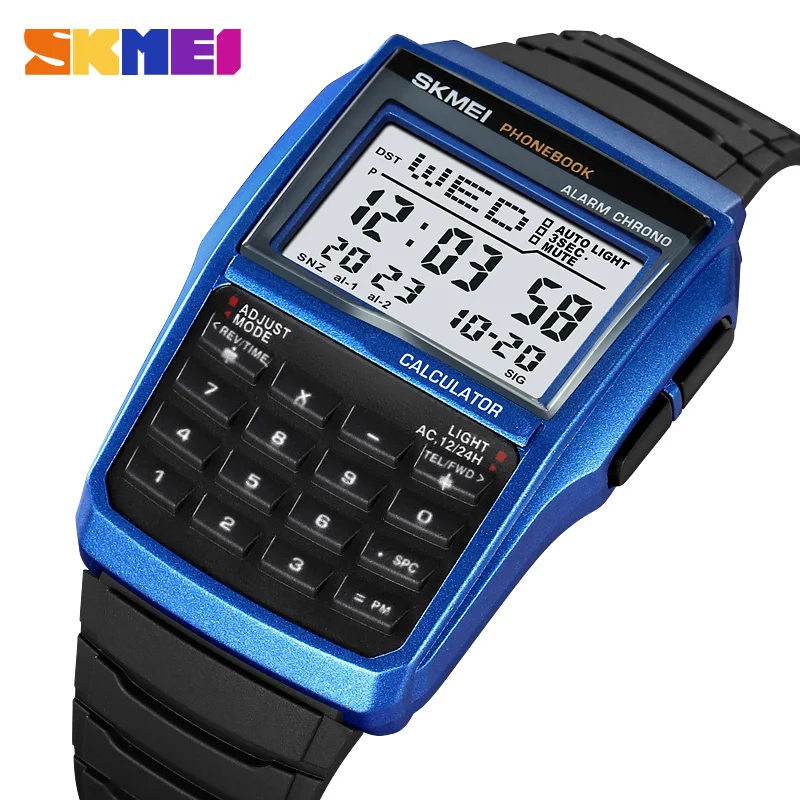SKMEI 2255 повседневные цифровые мужские наручные часы с телефонной книгой Montre Homme, спортивные водонепроницаемые часы для мужчин, двойной обратный отсчет времени
SKMEI 2255 повседневные цифровые мужские наручные часы с телефонной книгой Montre Homme, спортивные водонепроницаемые часы для мужчин, двойной обратный отсчет времени