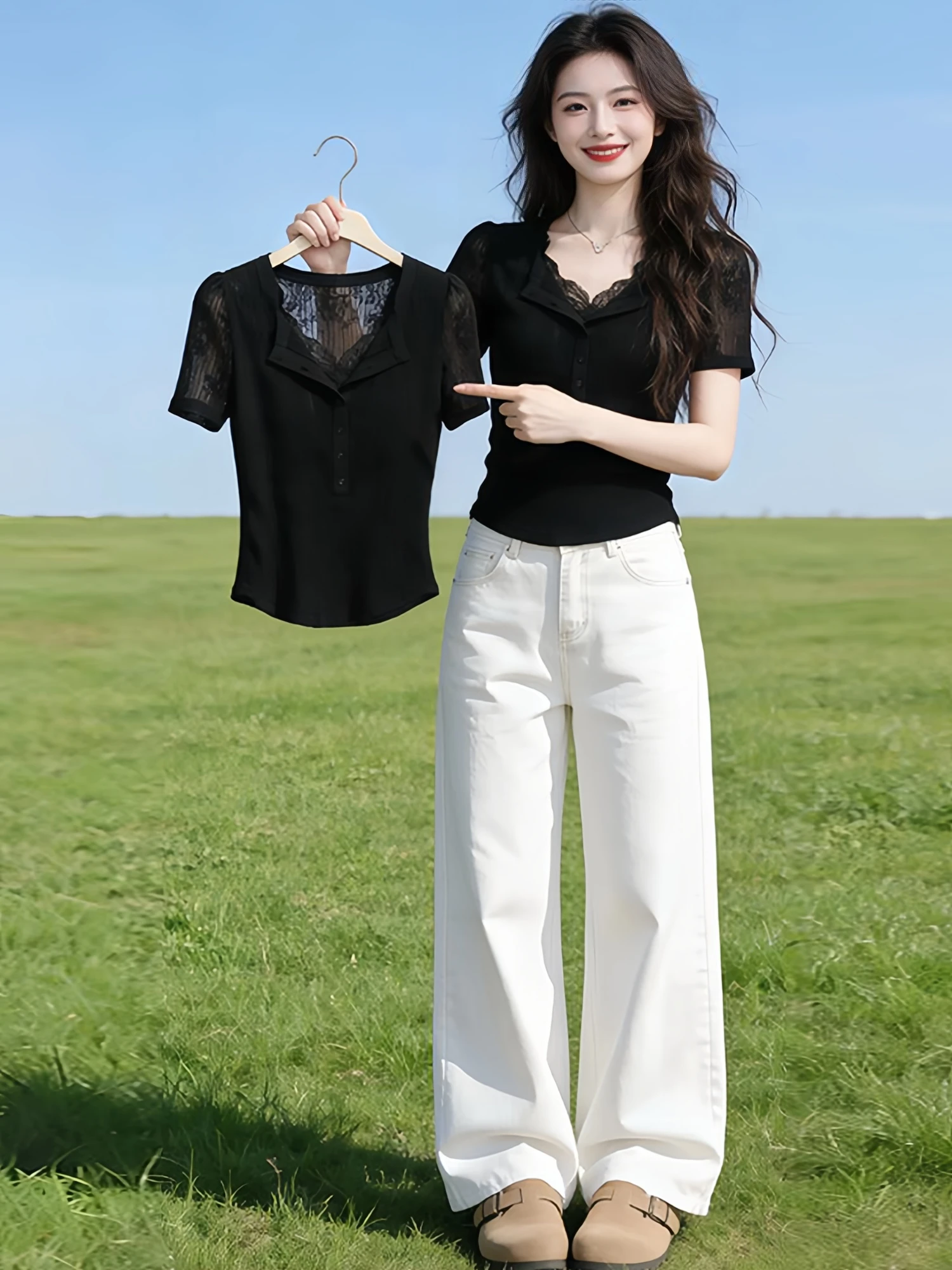 plus Size Casual Style V-Neck Lace Splice Short Sleeve T-Shirt Women Summer New Slimming Top High Waist Standard Sleeve Length
plus Size Casual Style V-Neck Lace Splice Short Sleeve T-Shirt Women Summer New Slimming Top High Waist Standard Sleeve Length