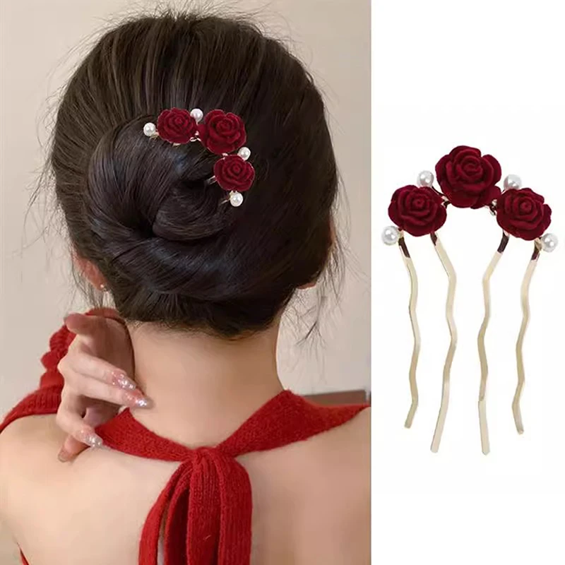 Ancient Style New Year Flower U-shaped Hairpin For Women Girls High-end Elegant Hairpin Versatile Hair Accessories Gifts
Ancient Style New Year Flower U-shaped Hairpin For Women Girls High-end Elegant Hairpin Versatile Hair Accessories Gifts