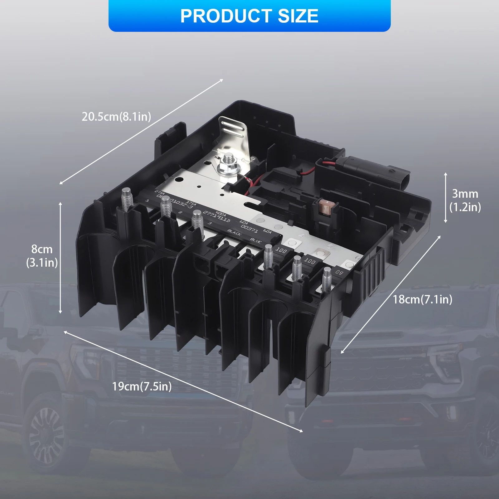 Car Battery Distribution Fuse Box For Chevy Silverado GMC Sierra Plastic and Metal Underhood junction block OE 84646134 84493556
Car Battery Distribution Fuse Box For Chevy Silverado GMC Sierra Plastic and Metal Underhood junction block OE 84646134 84493556